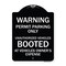 Signmission Permit Parking Only Unauthorized Vehicles Booted at Vehicle Owners Expense, A-DES-BW-1824-22712 A-DES-BW-1824-22712 - alternate 1